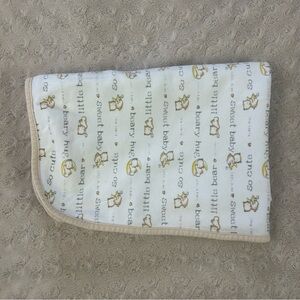 Rene Rofe Teddy Bear Baby Blanket Tan White Sweet Little Cute Beary Hug Moon
